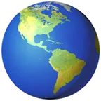 globe showing Americas لمنصة Apple
