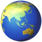 Apple प्लेटफ़ॉर्म के लिए globe showing Asia-Australia