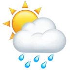 Apple প্ল্যাটফর্মে জন্য sun behind rain cloud