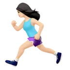 woman running: light skin tone untuk platform Apple