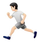 person running: light skin tone untuk platform Apple