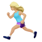woman running: medium-light skin tone til Apple platform