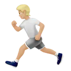 person running: medium-light skin tone สำหรับแพลตฟอร์ม Apple