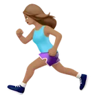 woman running: medium skin tone สำหรับแพลตฟอร์ม Apple