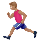 man running: medium skin tone สำหรับแพลตฟอร์ม Apple