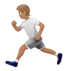 person running: medium skin tone สำหรับแพลตฟอร์ม Apple