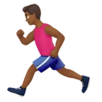 Apple dla platformy man running: medium-dark skin tone