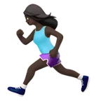 woman running: dark skin tone สำหรับแพลตฟอร์ม Apple
