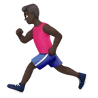 man running: dark skin tone for Apple platform