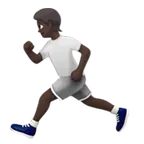 person running: dark skin tone untuk platform Apple
