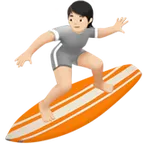 person surfing: light skin tone für Apple Plattform