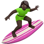 woman surfing: dark skin tone til Apple platform