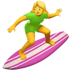 Apple প্ল্যাটফর্মে জন্য woman surfing