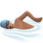 Apple dla platformy man swimming: medium skin tone