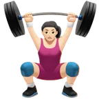 woman lifting weights: light skin tone pentru platforma Apple