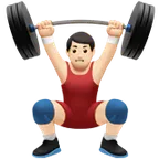 man lifting weights: light skin tone til Apple platform