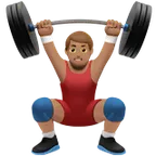 man lifting weights: medium skin tone für Apple Plattform