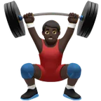 man lifting weights: dark skin tone para a plataforma Apple