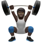 person lifting weights: dark skin tone untuk platform Apple