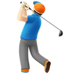 man golfing: light skin tone for Apple platform