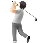 person golfing: light skin tone untuk platform Apple