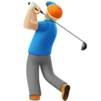 Appleプラットフォームのman golfing: medium-light skin tone