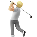 person golfing: medium-light skin tone สำหรับแพลตฟอร์ม Apple