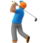 Apple platformu için man golfing: medium skin tone