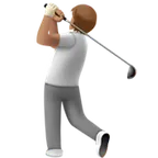 person golfing: medium skin tone สำหรับแพลตฟอร์ม Apple