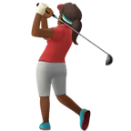 Apple platformu için woman golfing: medium-dark skin tone