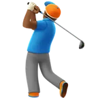 man golfing: medium-dark skin tone для платформы Apple
