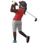 woman golfing: dark skin tone til Apple platform