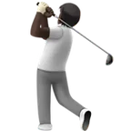 Apple dla platformy person golfing: dark skin tone