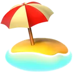 Apple dla platformy beach with umbrella