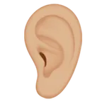 ear: medium-light skin tone für Apple Plattform