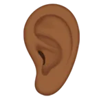 ear: medium-dark skin tone untuk platform Apple