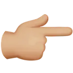 Apple 플랫폼을 위한 backhand index pointing right: medium-light skin tone