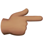Apple 플랫폼을 위한 backhand index pointing right: medium skin tone