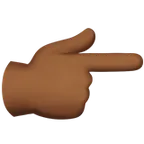 Apple 플랫폼을 위한 backhand index pointing right: medium-dark skin tone