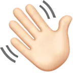 Apple dla platformy waving hand: light skin tone