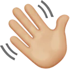 waving hand: medium-light skin tone สำหรับแพลตฟอร์ม Apple