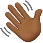 waving hand: medium-dark skin tone für Apple Plattform