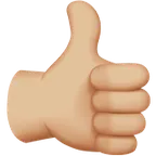 thumbs up: medium-light skin tone für Apple Plattform