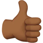 thumbs up: medium-dark skin tone untuk platform Apple
