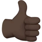 Apple 플랫폼을 위한 thumbs up: dark skin tone