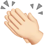 clapping hands: light skin tone สำหรับแพลตฟอร์ม Apple