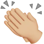 Apple 플랫폼을 위한 clapping hands: medium-light skin tone