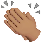 clapping hands: medium skin tone untuk platform Apple