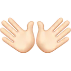 open hands: light skin tone per la piattaforma Apple