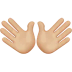 open hands: medium-light skin tone untuk platform Apple